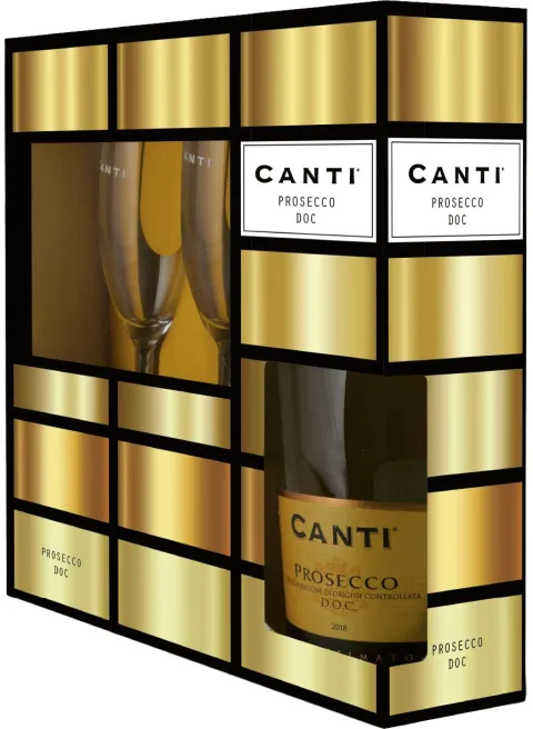Canti Prosecco met 2 Glazen Cadeauverpakking