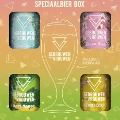 Gebrouwen door Vrouwen Cadeauverpakking met Glas