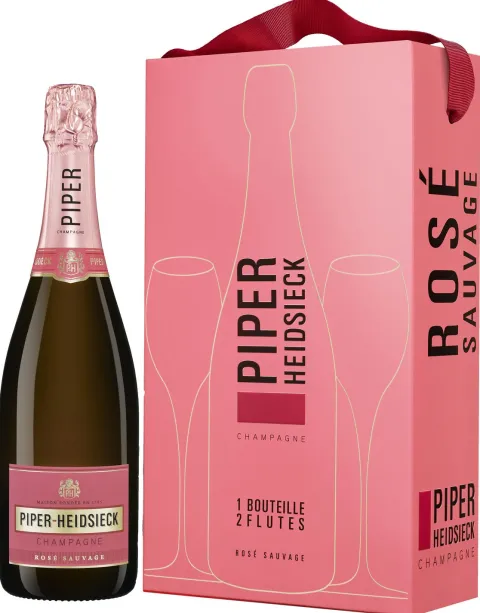 Piper-Heidsieck Rose Suavage 2 glazen cadeauverpakking